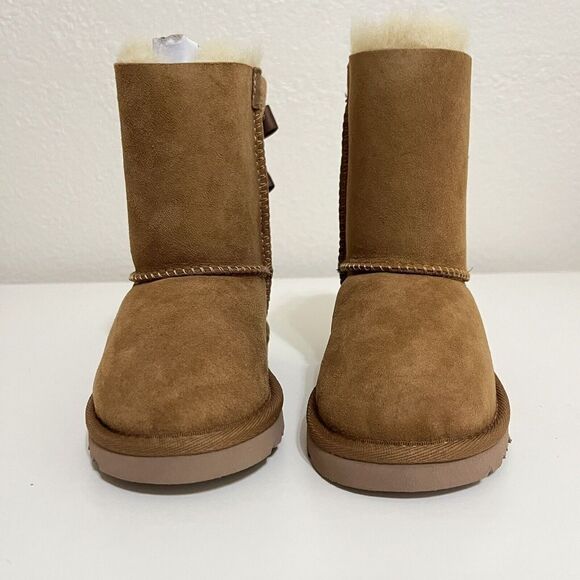 UGG Australia Bailey Bow II Boots Chestnut Toddler Girls Size 8 NEW in BOX - Picture 5 of 14